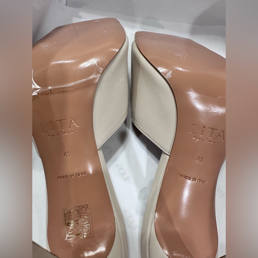 Lita by Ciara Cream Open-Toe Heels 41 - Picture 3 of 4